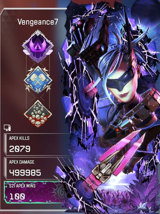VengeanceSven's tweet photo. 100 Wins, 4K and 20 Kill Badge on Alter Complete. 
All within Season 21 Debut
#ApexLegends #Vengeance7 https://t.co/JAQFVIp7rb