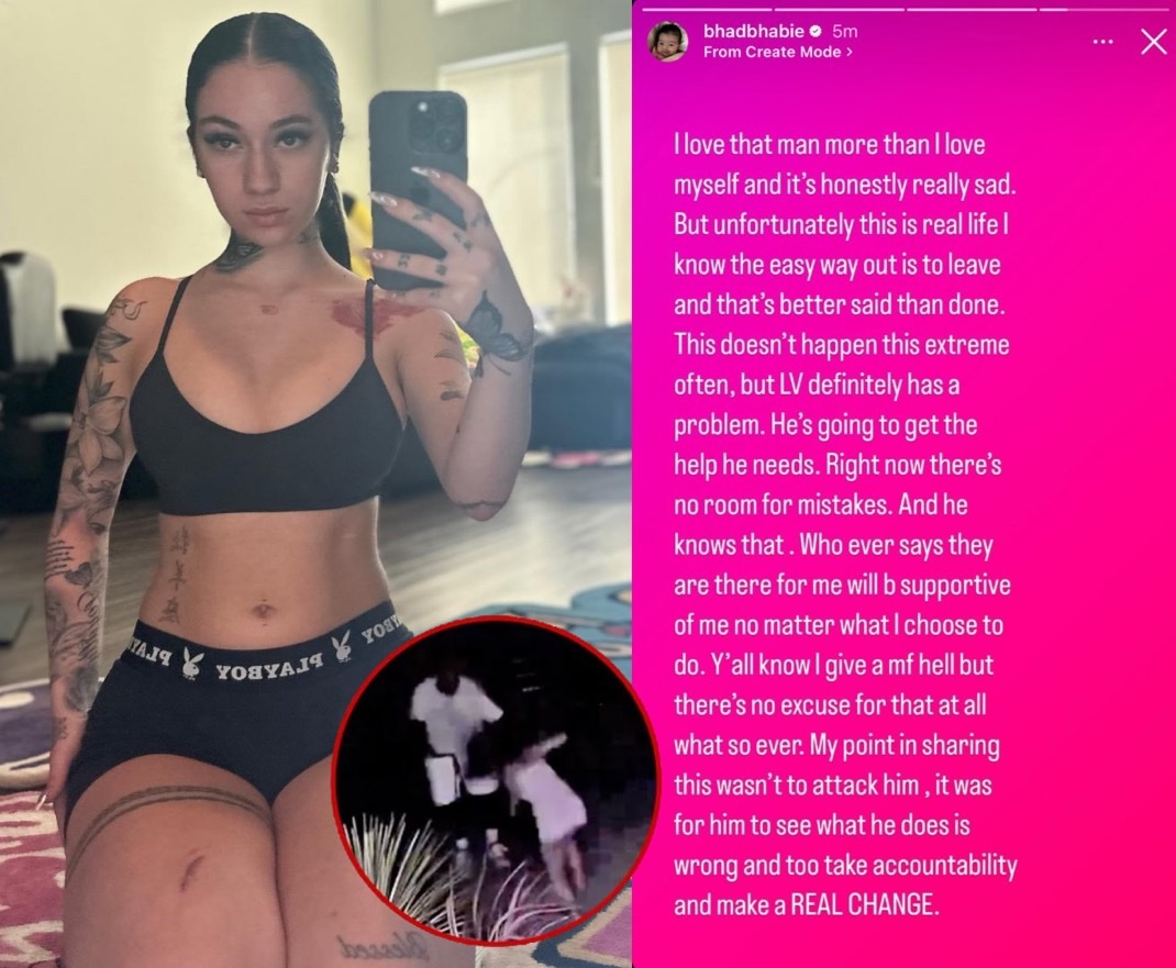 DailyLoud's tweet image. Bhad Bhabie will continue to stay with her man despite the recent video online of him being abusive towards her.
