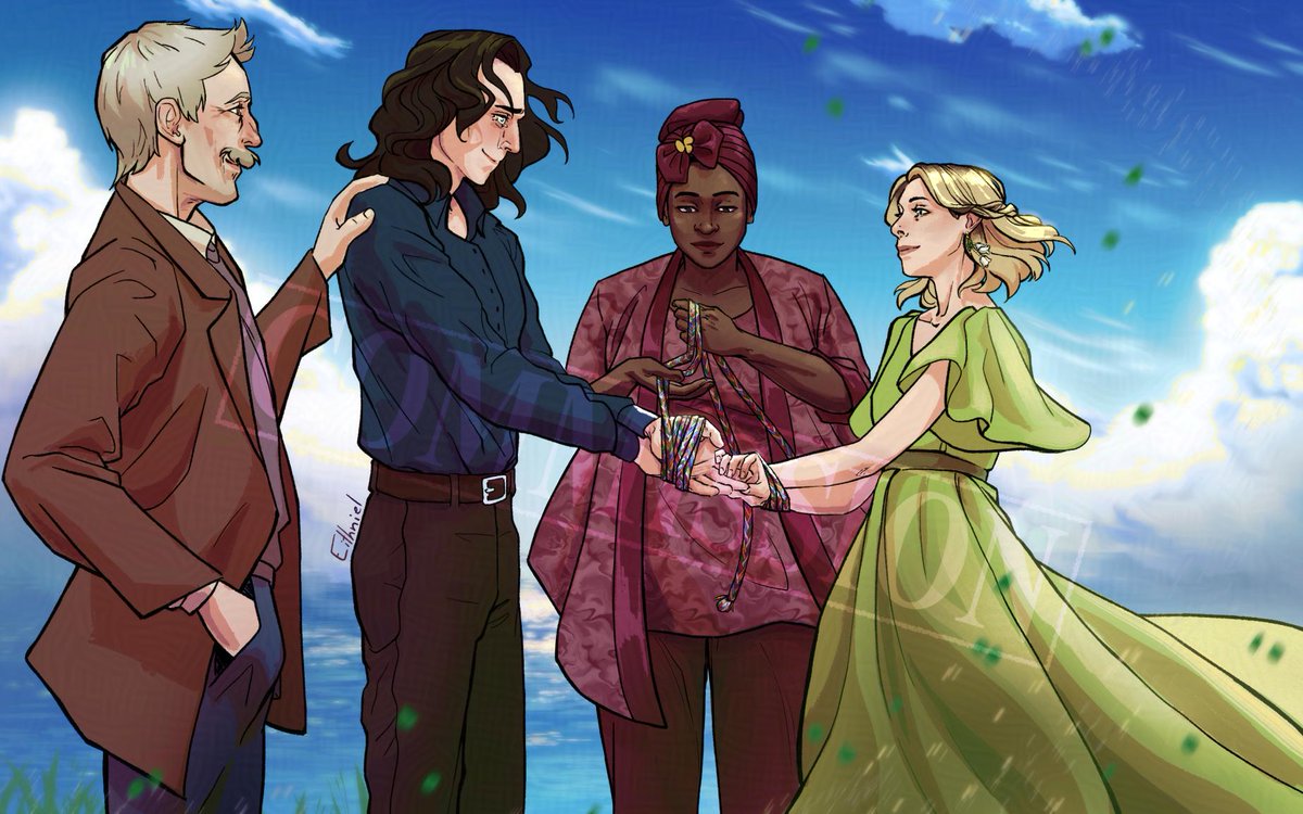Eithniel's tweet photo. #Sylki Comm for @wonderchild90 

Wedding scene from her fanfic "How Sweet it Is"

#Loki #Sylvie 

Link ⬇️ https://t.co/qfn44aTLzO