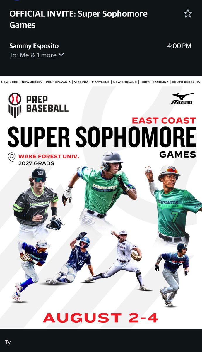 Ty Kerns (@kernstyson) on Twitter photo Blessed to receive an invite from <a href="/PBRTournaments/">Prep Baseball Tournaments</a> for the Super Sophomore Games at Wake Forest. Blessed to receive an invite from <a href="/PBRTournaments/">Prep Baseball Tournaments</a> for the Super Sophomore Games at Wake Forest.