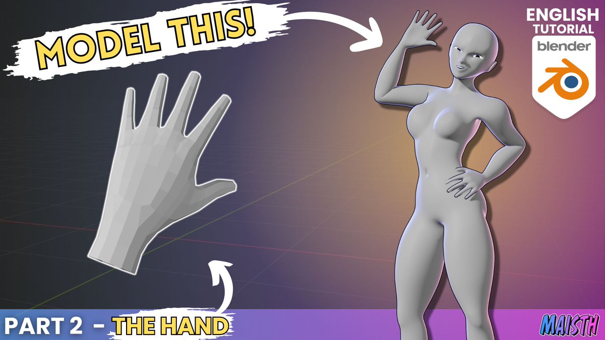 DaMaisth's tweet photo. Welcome to the Second Part of the tutorial series! In this part we'll be modeling the hand for our neutral character. Follow me for more Tutorials!
Youtube Video: https://t.co/p2N2v0UKMT
#3dartwork #tutorial #blender #3dtutorial #blendertutorial #modelingtutorial https://t.co/wSU8NZChu9