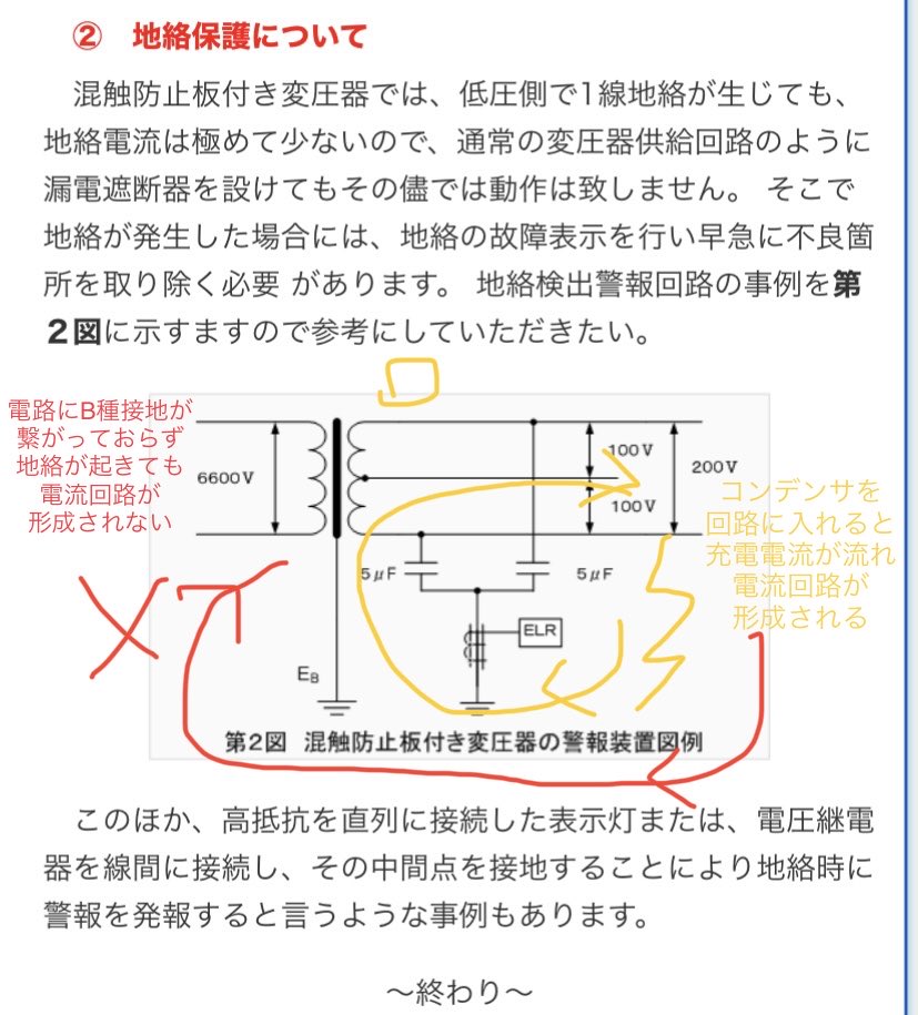 この前の現場で初めて接地補償用コンデンサに遭遇しました。 変圧器を