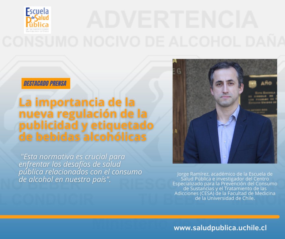 esp_uchile's tweet photo. ⛔️Chile ha implementado una nueva regulación para la publicidad y etiquetado de bebidas alcohólicas. Esta medida busca proteger la salud pública y reducir los riesgos asociados al consumo de alcohol.
Para el Dr. Jorge Ramírez "esta normativa es crucial"
➡️https://t.co/KSmYyHB4Es https://t.co/TteR2XYsfi