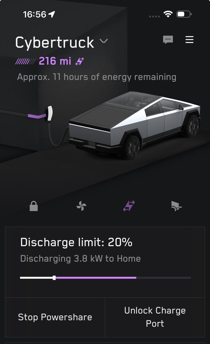 AlexanderDBurch's tweet image. Thanks @elonmusk and @Tesla!  

The Cybertruck PowerShare feature is quite literally a life saver during this hurricane-induced long-lasting power outage in Houston.