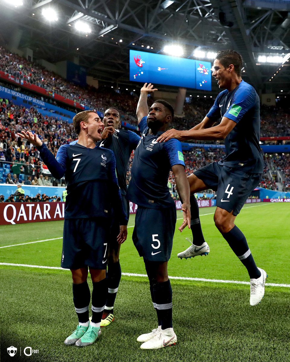 ActuFoot_'s tweet photo. Il y a 6 ans jour pour jour, Samuel Umtiti cassait la démarche... 🕺

Les Bleus (vainqueurs 1-0 face à la Belgique) se qualifiaient pour la finale du Mondial. https://t.co/cf6YmQ6Nyb