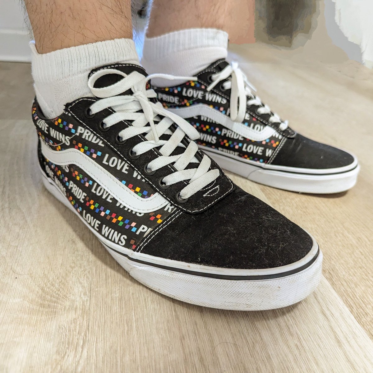 TheSneakerSlave's tweet photo. Pride Month might be over, but the spirit of Pride lives on! 🌈✨ Celebrating love and acceptance every day with these awesome Vans. #LoveWins https://t.co/LjZVx1c0xU