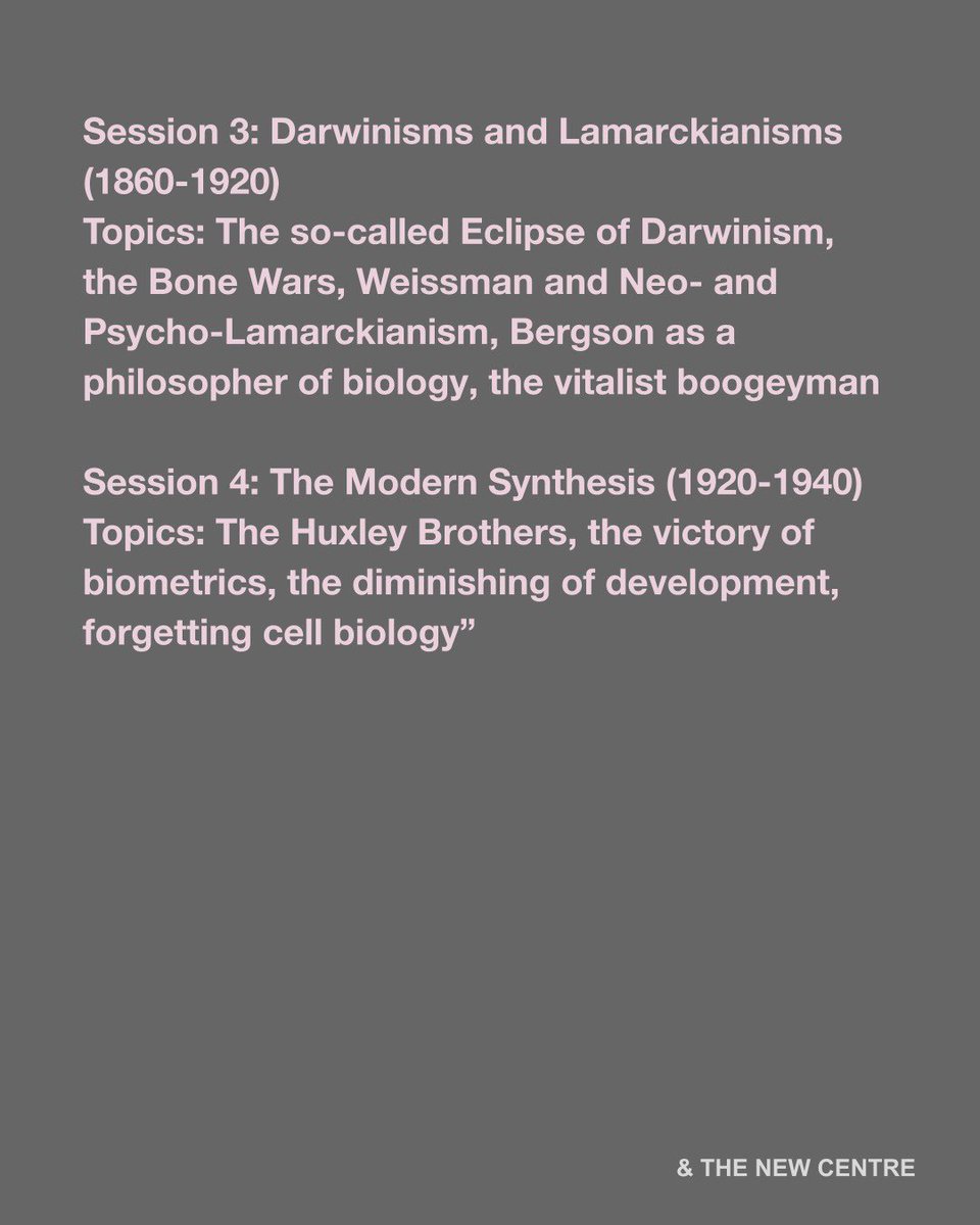 the_new_centre's tweet image. 1/ Starting on August 4th, our Instructor Ben Woodard, will teach a 1-credit Seminar titled “200 Years of Life I” This is the first segment of a two-part Seminar that tracks the history, politics, and philosophy of biology. 

thenewcentre.org/seminars/200-y…