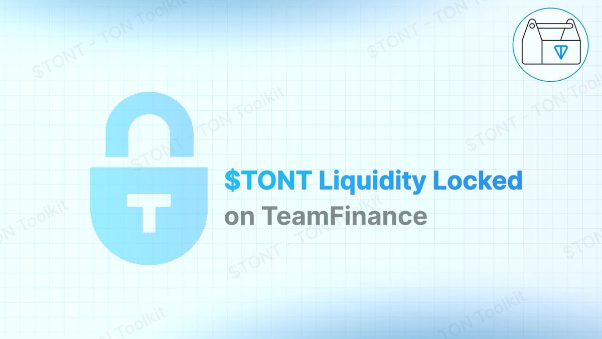tontoolkit's tweet image. 🟢 Our liquidity is safely locked on TeamFinance! 

Check out $TONT lock here:
team.finance/view-coin/0xaa…

We are proud to be working with @TeamFinance_ to do further collaboration on both $TONT and the TON Blockchain.

Make sure to interact with the latest posts and tweets!