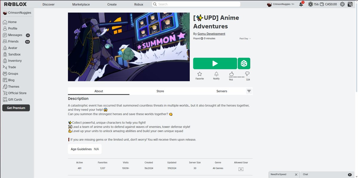 crimsonnugg's tweet photo. So, I was looking on roblox and found this, I know its not the real gomu but anyone know anything about this?! #Roblox #AnimeAdventures #AnimeTD #NewAA? https://t.co/t8hEGJJAzj