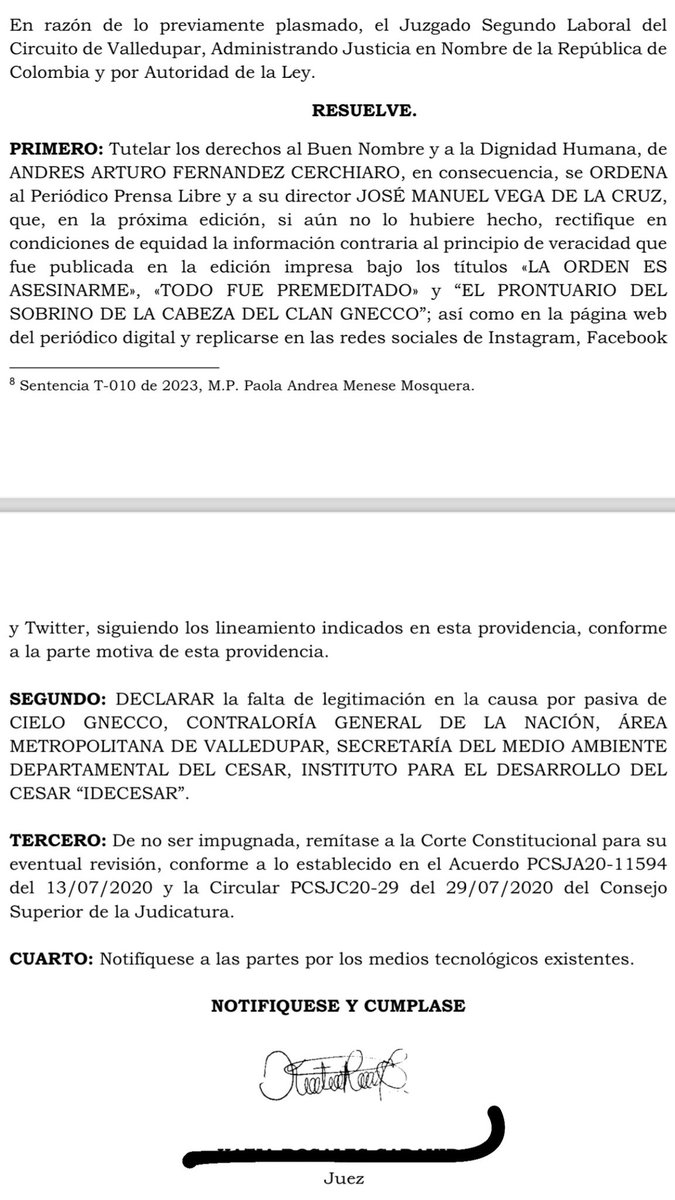 Santiago Celedon (@chagoceledon) on Twitter photo En el día de hoy logré a través de un Juez Constitucional, se ordenara la RETRACTACIÓN de las INFAMIAS y afectación al BUEN NOMBRE de mi amigo y representado <a href="/AndresArturoF/">Andres Arturo Fdez</a> , realizadas por José Manuel Vega de la Cruz a través del Periódico Prensa Libre. En el día de hoy logré a través de un Juez Constitucional, se ordenara la RETRACTACIÓN de las INFAMIAS y afectación al BUEN NOMBRE de mi amigo y representado <a href="/AndresArturoF/">Andres Arturo Fdez</a> , realizadas por José Manuel Vega de la Cruz a través del Periódico Prensa Libre.
