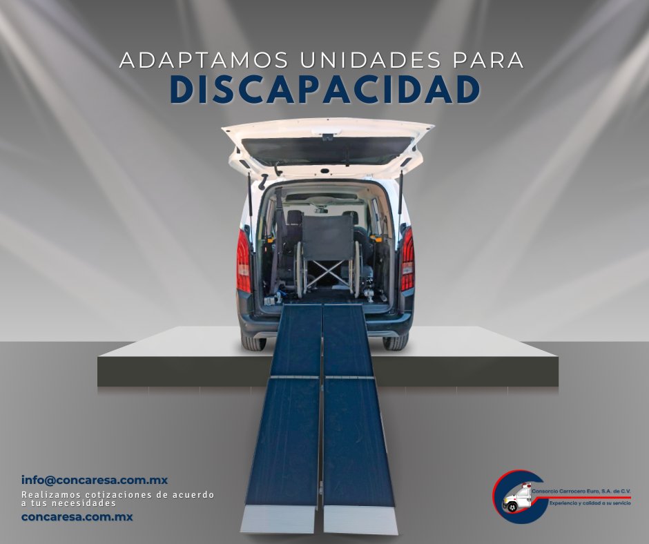 ConcaresaMx's tweet photo. ¡Somos FABRICANTES de unidades! Y Hacemos adaptaciones para discapacidad. 
Déjanos un mensaje o dedícanos un correo para resolver cualquier duda que tengas.
 #discapacidad #Silladeruedas #coche #adaptacion #rampamanual #Carrocería #concare #PyMEs https://t.co/j4PyNBJRPh