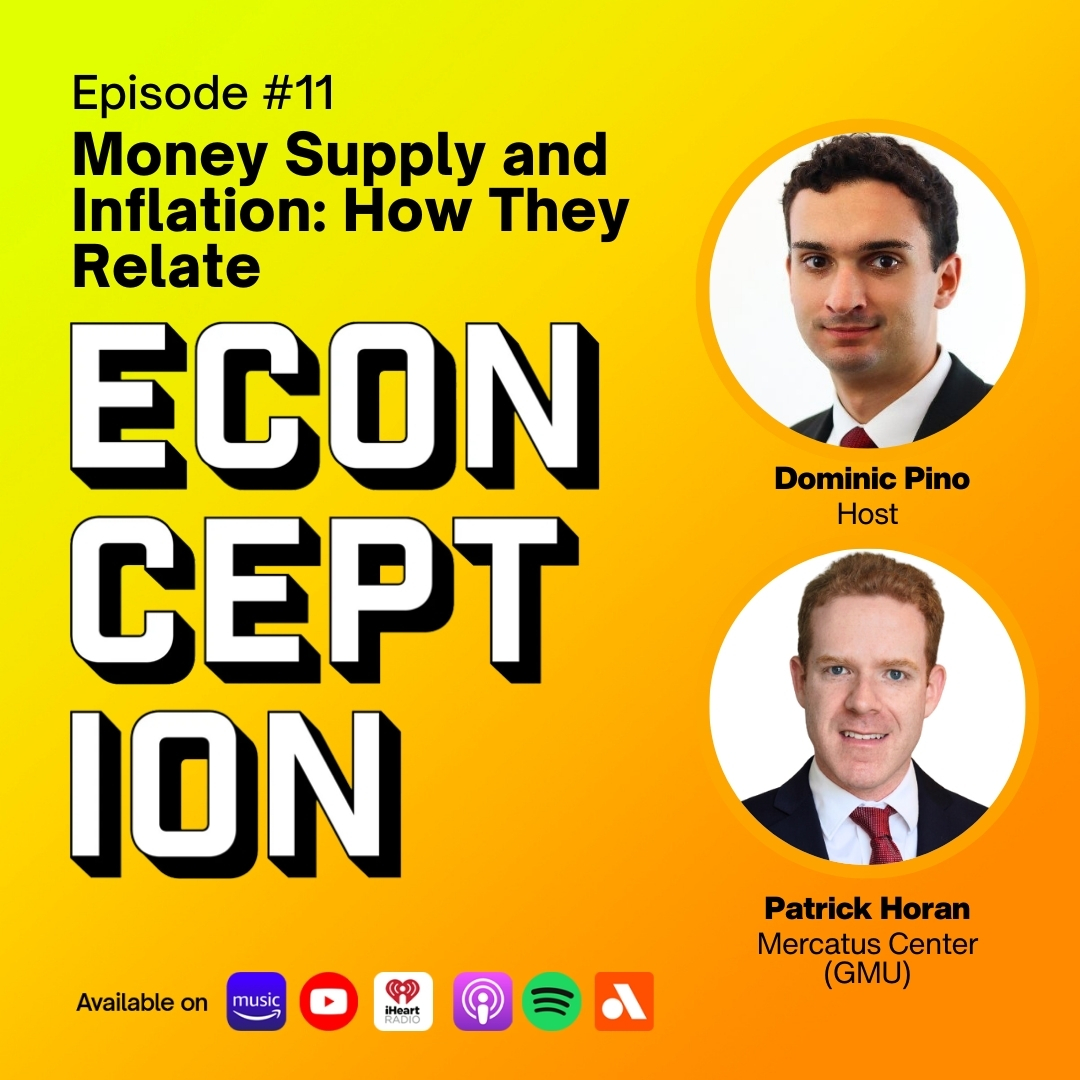 aier's tweet photo. Why does the money supply matter? Do most Americans hate their jobs? And how can it make sense to spend millions of dollars on an election you’ll win anyway?
Don't miss @DominicJPino and guest @Pat_Horan92 from @mercatus @GeorgeMasonU on a new #Econception episode!
➡️https://t.co/mjNoq5lZbM.