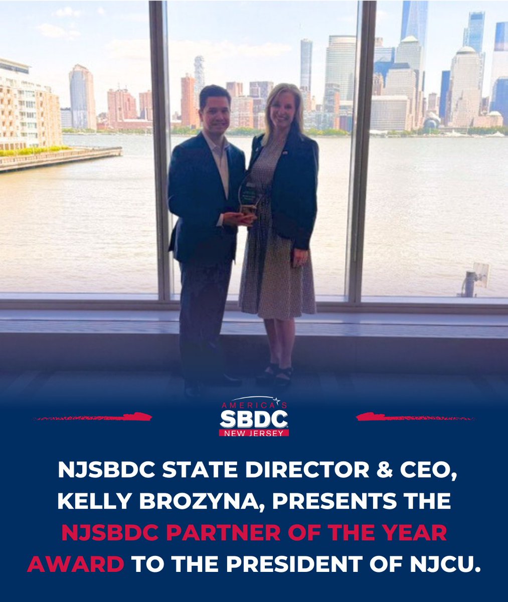 NJSBDC's tweet photo. NJSBDC State Director & CEO, @KellyNJSBDC, presented the "Partner of the Year" award to Andrés Acebo, President of @NJCUniversity (NJCU)! #SuccessAwards🏆
📷 Congrats to #NJCU for being recognized for their incredible partnership with NJSBDC! 📷🎊 https://t.co/a0RC4dawVj