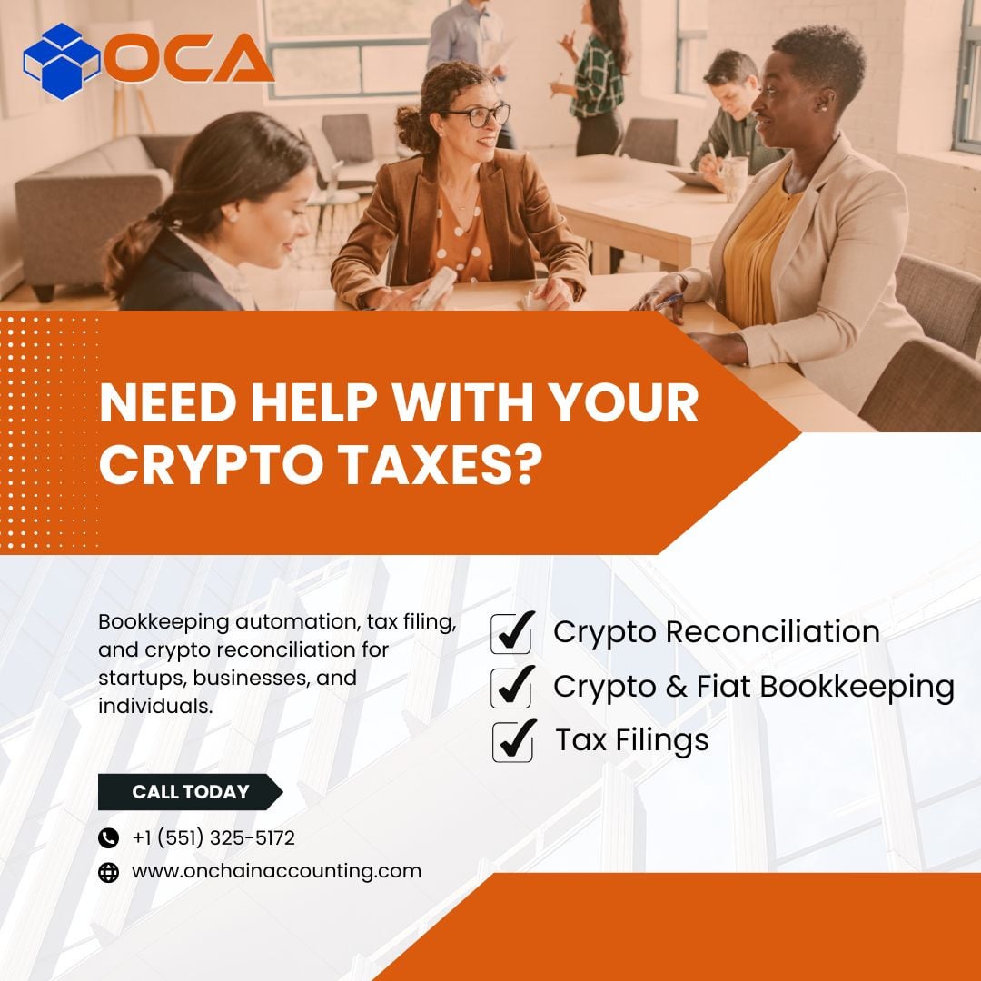 Need help with your crypto taxes? Our comprehensive services include Crypto Tax Filing, Bookkeeping, and Reconciliation to keep your finances in perfect order. Simplify your crypto journey with us!

Let us help you!
Schedule a call at your convenience &gt; calendly.com/onchainaccount…