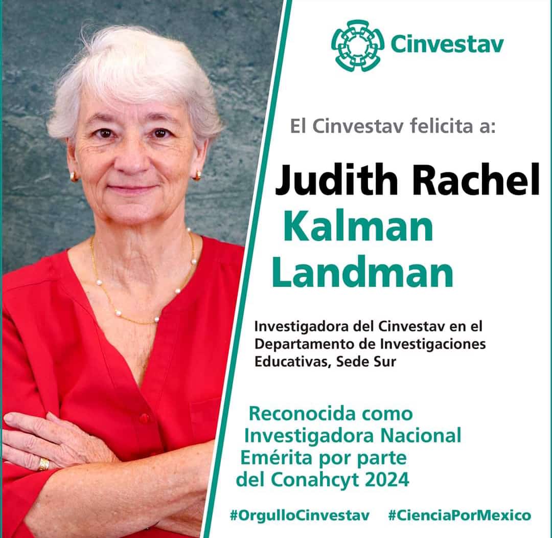 GIIE-LETS felicita a nuestra directora y fundadora  <a href="/DIGITALpuntoED/">JKalman 💚</a> por su distinción como Investigadora Nacional Emérita 👏
<a href="/Ugandita/">Esther Tapia</a> @SantiAPalmas <a href="/marielorenzatti/">Marieta Lorenzatti</a> @citlallimarina <a href="/oscarenriquehr/">Oscar Hernández</a> <a href="/DIE_CINVESTAV/">Profesores_del_DIE</a> <a href="/iranggt/">Iran Guerrero</a>