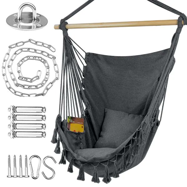 An item on my Throne wishlist just got fully funded: WBHome Extra Large Hammock Chair Swing with Hardware Kit, Hanging Macrame Chair Cotton Canvas, Include Carry Bag &amp; Two Soft Seat Cushions, for Bedroom Indoor Outdoor, . Thank you! throne.com/strwb #Wishlist #Throne