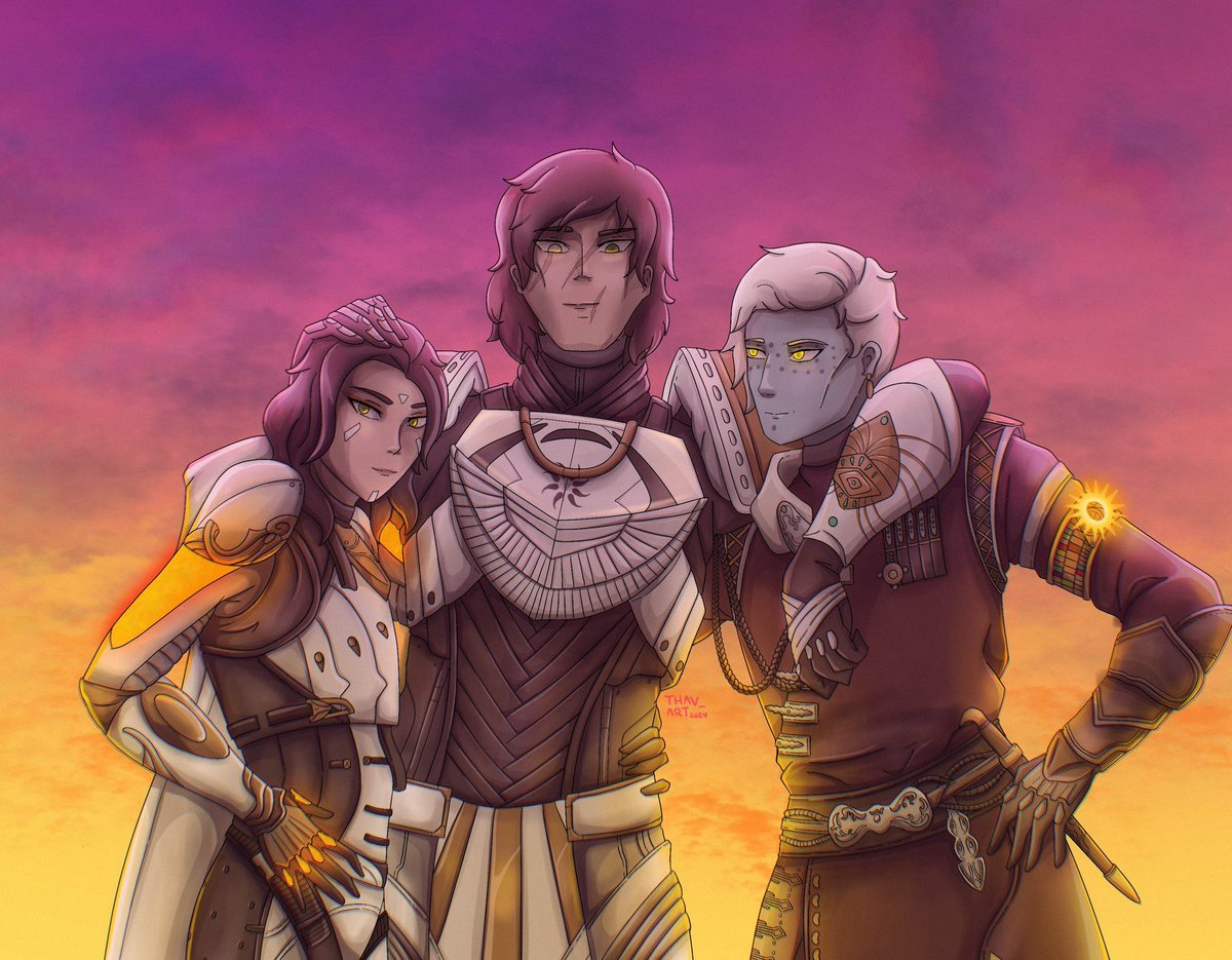 🌅🌅
Lil gift for a special friend ft my own Hunter.
🥺💖

#destinyart #destinyfanart #destinyoc #destiny2 #destinythegame
