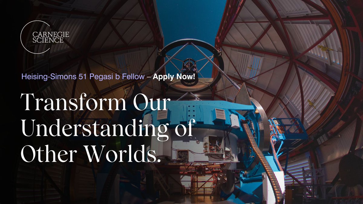 Carnegie Science (@carnegiescience) on Twitter photo Carnegie Science is proud to join a prestigious group of institutions eligible to host <a href="/HSFdn/">Heising-Simons Foundation</a> 51 Pegasi b Fellows. Program participants can choose to work at <a href="/CarnegiePlanets/">Carnegie Earth & Planets Laboratory</a>, <a href="/CarnegieAstro/">Carnegie Astronomy</a>, or both. APPLY: webportalapp.com/sp/login/51peg… Carnegie Science is proud to join a prestigious group of institutions eligible to host <a href="/HSFdn/">Heising-Simons Foundation</a> 51 Pegasi b Fellows. Program participants can choose to work at <a href="/CarnegiePlanets/">Carnegie Earth & Planets Laboratory</a>, <a href="/CarnegieAstro/">Carnegie Astronomy</a>, or both. APPLY: webportalapp.com/sp/login/51peg…