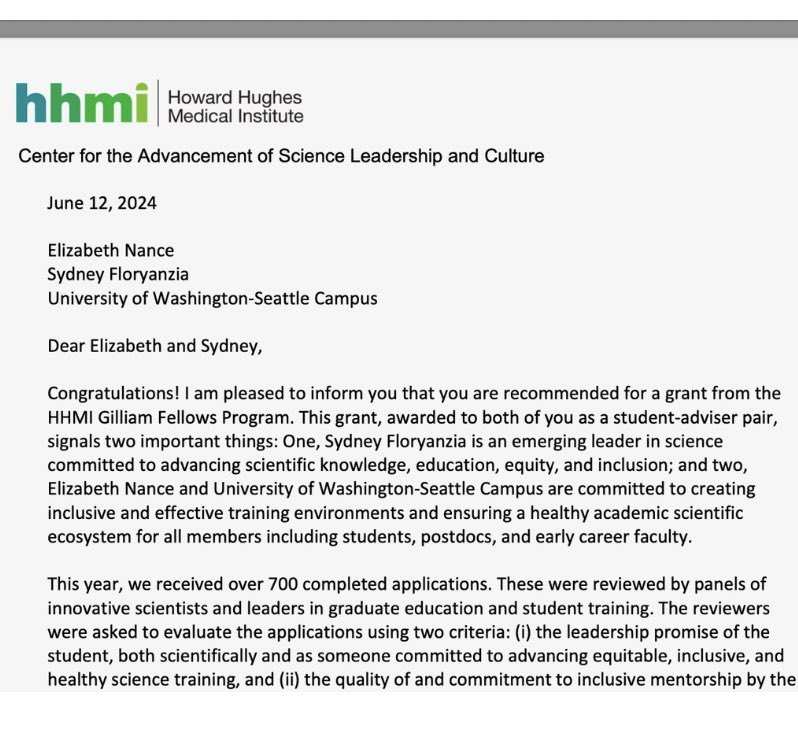 neurochemequeen's tweet image. So excited to join the HHMI Gilliam community!! 🌱 It is such an honor to be recognized with my PI Dr. Elizabeth Nance among other fantastic scholar leaders. Congratulations to the other new fellows and I’m looking forward to meeting everyone!