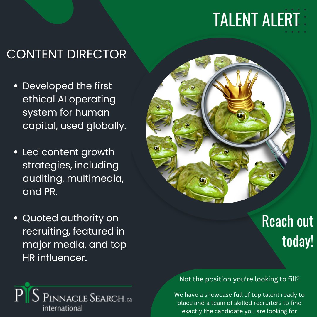 search_pinnacle's tweet image. PSi's Talent Showcase simplifies selecting the perfect candidate. We've met with qualified candidates like this talented individual tinyurl.com/433pv9xd and know they'll meet your specific needs. 

#content #director #talentalert