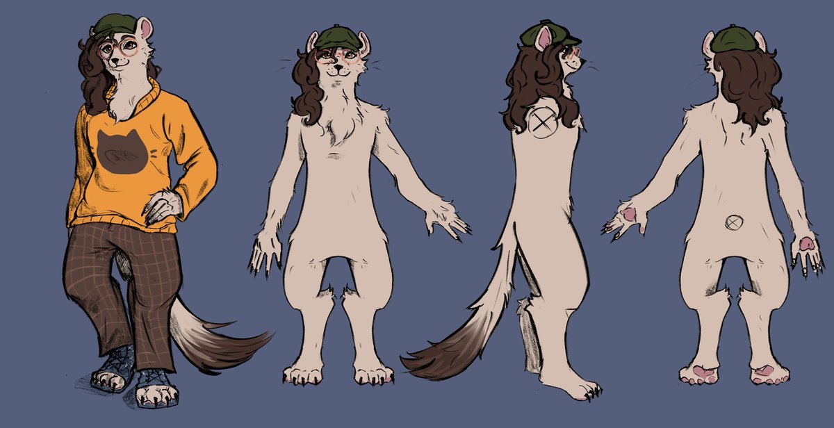 Weasel_Writes's tweet photo. New ref sheet of Quin Weasel by the lovely @BLUENEOTICC 
(Now with updated pants) https://t.co/YYtby1lZFr
