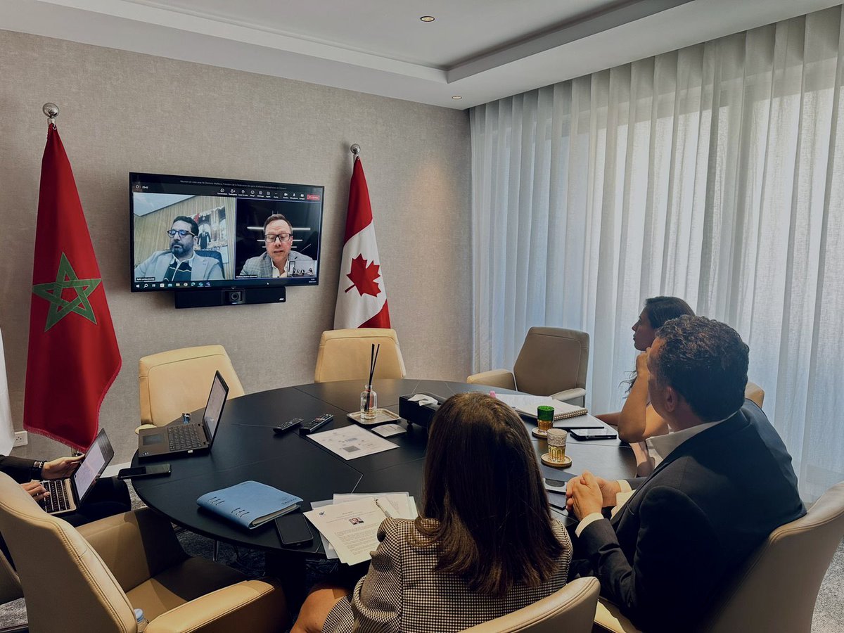 CGEM_MA's tweet photo. 🇲🇦🇨🇦 Réunion aujourd’hui entre MM. @AljChakib et @DominicMailloux, Pdt de la Fédération des Gens d'affaires francophones de l'Ontario, sur les pistes de coopération entre les 2 organisations et les leviers de promotion du commerce et de l’investissement. https://t.co/POLW50IGkI