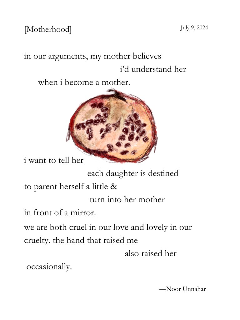 Noor_Unnahar's tweet photo. each daughter is destined 
                     to parent herself a little &amp;
turn into her mother 
                     in front of a mirror https://t.co/yBCAfSbzgu