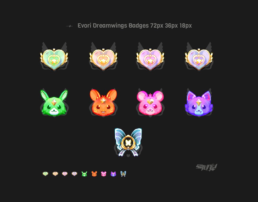 (ﾉ◕ヮ◕)ﾉ*:･ﾟ✧ ✦ P2U ✦ Evori Dreamwings Badges | Remember to read T.O.S before buying | Leer los términos y condiciones antes de comprar. ko-fi.com/s/d8983d0d60