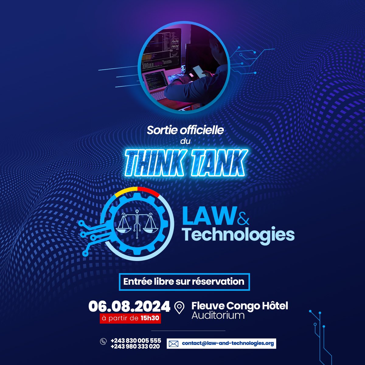 Law_and_Tech_TT's tweet image. Promouvoir la recherche sur les enjeux juridiques liés aux technologies numériques en #RDC. 

Le Carrefour du Droit et de l’innovation numérique : Law and Technologies(L&amp;amp;T).

🗓️Lancement officiel: 06 Août 2024
📍Fleuve Congo Hôtel, 15h30

#LawAndTech #Droit #Numérique #ThinkTank