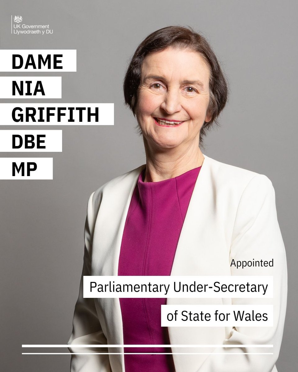 Wales Office (@walesoffice) on Twitter photo Dame Nia Griffith DBE <a href="/NiaGriffithMP/">Nia Griffith MP</a> has been appointed Parliamentary Under-Secretary of State for Wales at the Wales Office. Dame Nia Griffith DBE <a href="/NiaGriffithMP/">Nia Griffith MP</a> has been appointed Parliamentary Under-Secretary of State for Wales at the Wales Office.