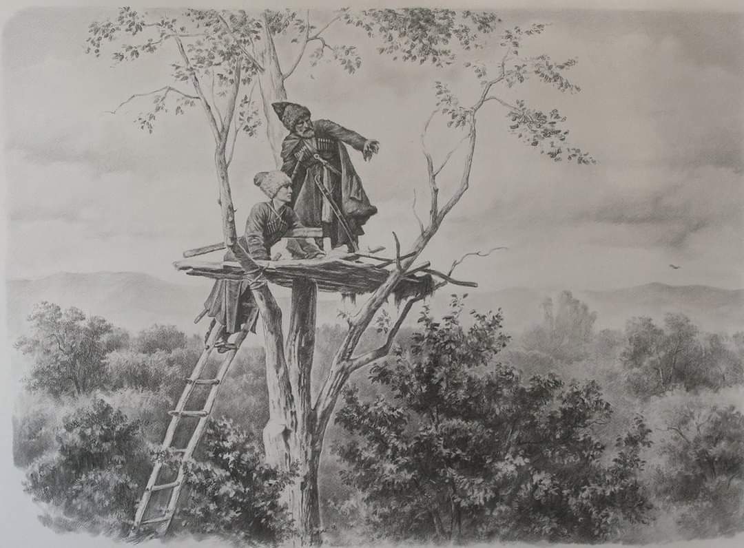 Sausruqo's tweet photo. #Circassians on their briefly built watchtower. Detecting any foes who approach them.

#Circassian ☘🍀🍃🌿🌲🌳⚜

#Адыгэ ☘🍀🍃🌿🌲🌳⚜

#Адыгэхэр ☘🍀🍃🌿🌲🌳⚜

#Circassia ☘🍀🍃🌿🌲🌳⚜

#АдыгэХэку ☘🍀🍃🌿🌲🌳⚜

#CircassianWeapons 🗡⚔️🛡
#CircassianHats ⚜️ https://t.co/oaXhvnj8tJ