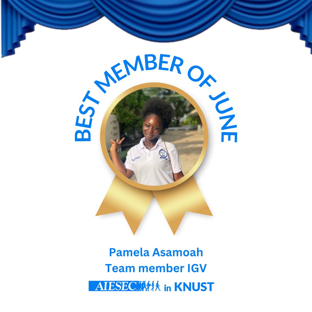 ebaiesecinknust's tweet photo. Introducing…our best members for June🤍💙🎉 #june #bestmember #aik #aiesecinknust https://t.co/lfLAPD9X9K