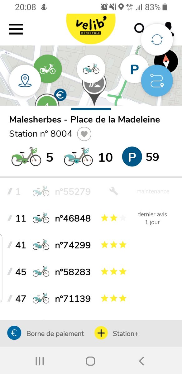 ca faisait longtemps <a href="/Velib/">Vélib' </a> 
contrairement a cette info temps réel, AUCUN velib dans le quartier Madeleine. Genre 0.