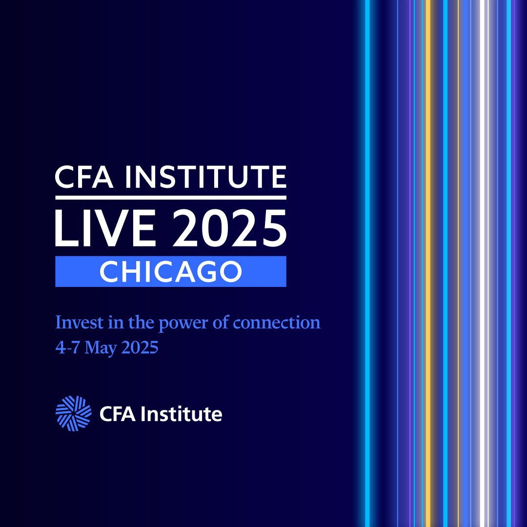 Registration is OPEN! Preferred Pricing This Week Only! 🌟Join us in Chicago from May 4-7, 2025, for CFA Institute LIVE 2025. Sessions on tech, digital disruption, sustainability, and more. Don’t miss out!

Register: global.cfainstituteevents.org/event/09ef7156…
