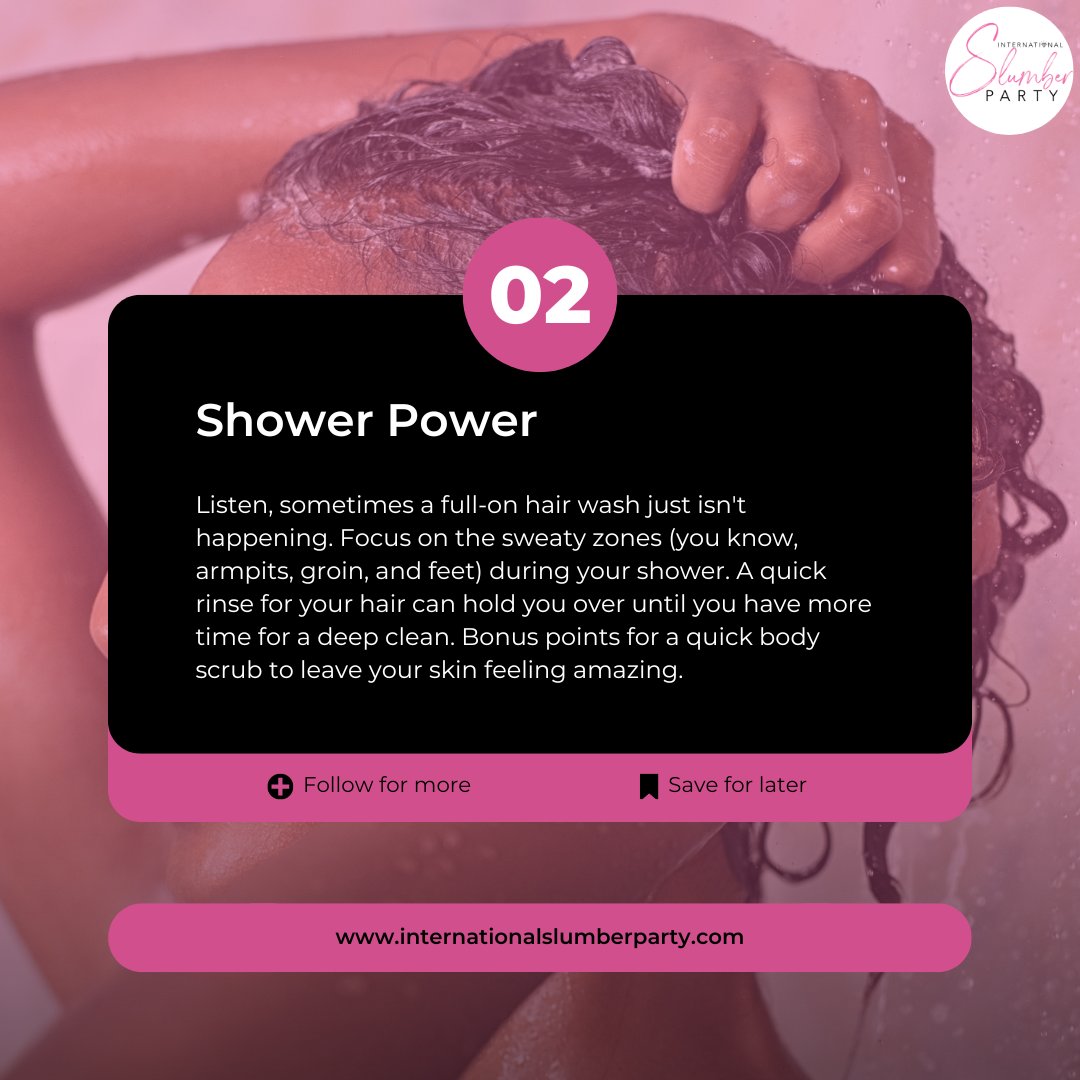 intslumberparty's tweet image. Embrace hygiene for health and confidence! Elevate your routine with simple hacks.

Join us at the ISP Mansion to connect with women who prioritize self-care. (3 more tips in the comments!)
internationalslumberparty.com

#HygieneHacks #StayFresh #HealthyHabits #DailyRoutine #ISP