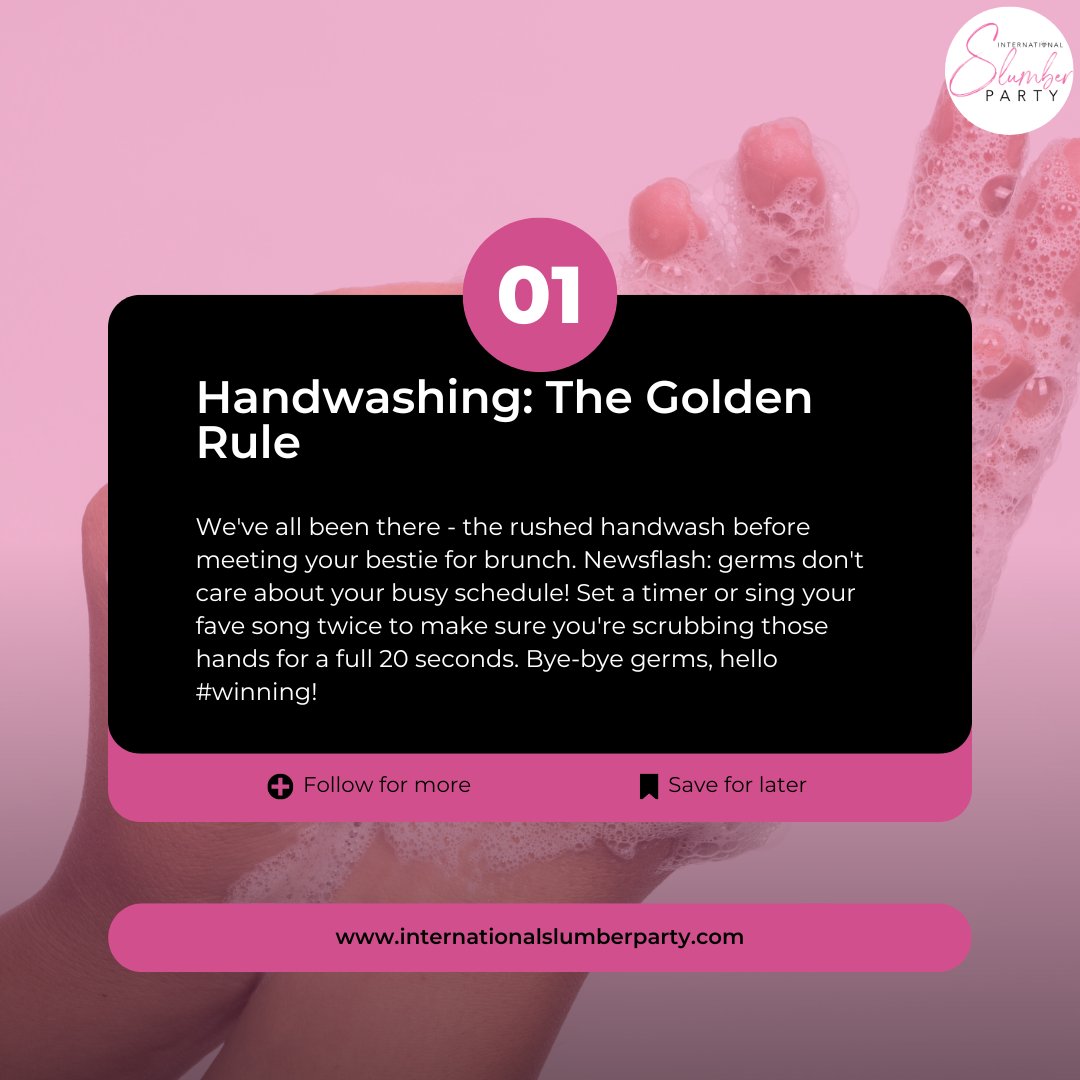intslumberparty's tweet image. Embrace hygiene for health and confidence! Elevate your routine with simple hacks.

Join us at the ISP Mansion to connect with women who prioritize self-care. (3 more tips in the comments!)
internationalslumberparty.com

#HygieneHacks #StayFresh #HealthyHabits #DailyRoutine #ISP