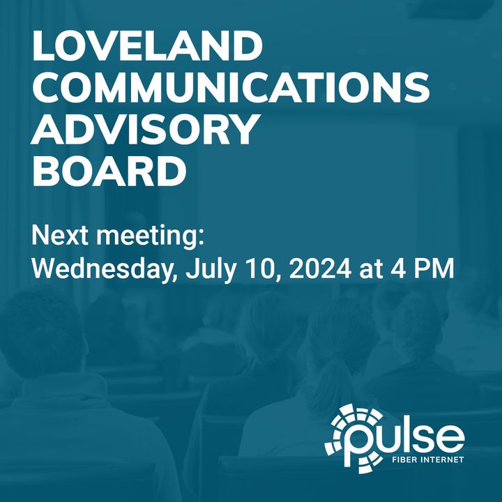 📅 LCAB meets this Wednesday 7/10/24 at 4 P.M. The agenda is available at LovGov.org/LCAB.

LCAB advises #Loveland City Council on matters related to communication services (i.e. Pulse!). Meetings are open to the public and occur on the second Wednesday of each month. 👋