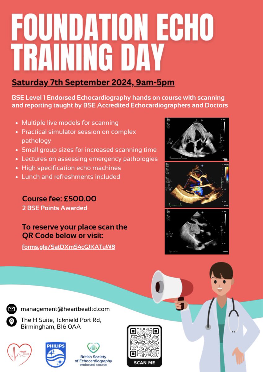 Sign up for this brilliant Foundation Echo Training Day in Birmingham.Learn the basics,scan patients,report scans and much more <a href="/SWBHnhs/">SWB NHS Trust</a> <a href="/prabskaur_/">prabs</a> <a href="/BSEcho/">BSEcho</a> <a href="/ICS_updates/">Intensive Care Society 💙</a> <a href="/acutemedicine/">SAM Online</a> <a href="/FAMUSultrasound/">FAMUS</a> <a href="/POCUSUK/">POCUS UK</a> <a href="/PracticalPOCUS/">Practical POCUS</a> <a href="/VLexpert/">POCUS Paul🦋</a> <a href="/AIM_POCUS/">BOX Courses</a> <a href="/ButterflyNetInc/">Butterfly Network</a> <a href="/GeneralistUS/">Ultrasound For The Generalist</a>