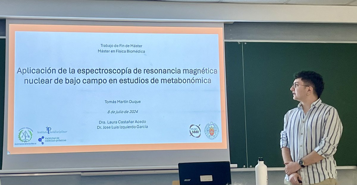 madNMRgroup's tweet photo. Congratulations to @tomas_mduque  on successfully defending your master's thesis! Your hard work and dedication are inspiring. Well done! 🎉 #ProudMoment #madnmr #nmrchat #metabolomics #benchtopNMR #lowFieldNMR #MSclife https://t.co/t4qhXM4Ysa