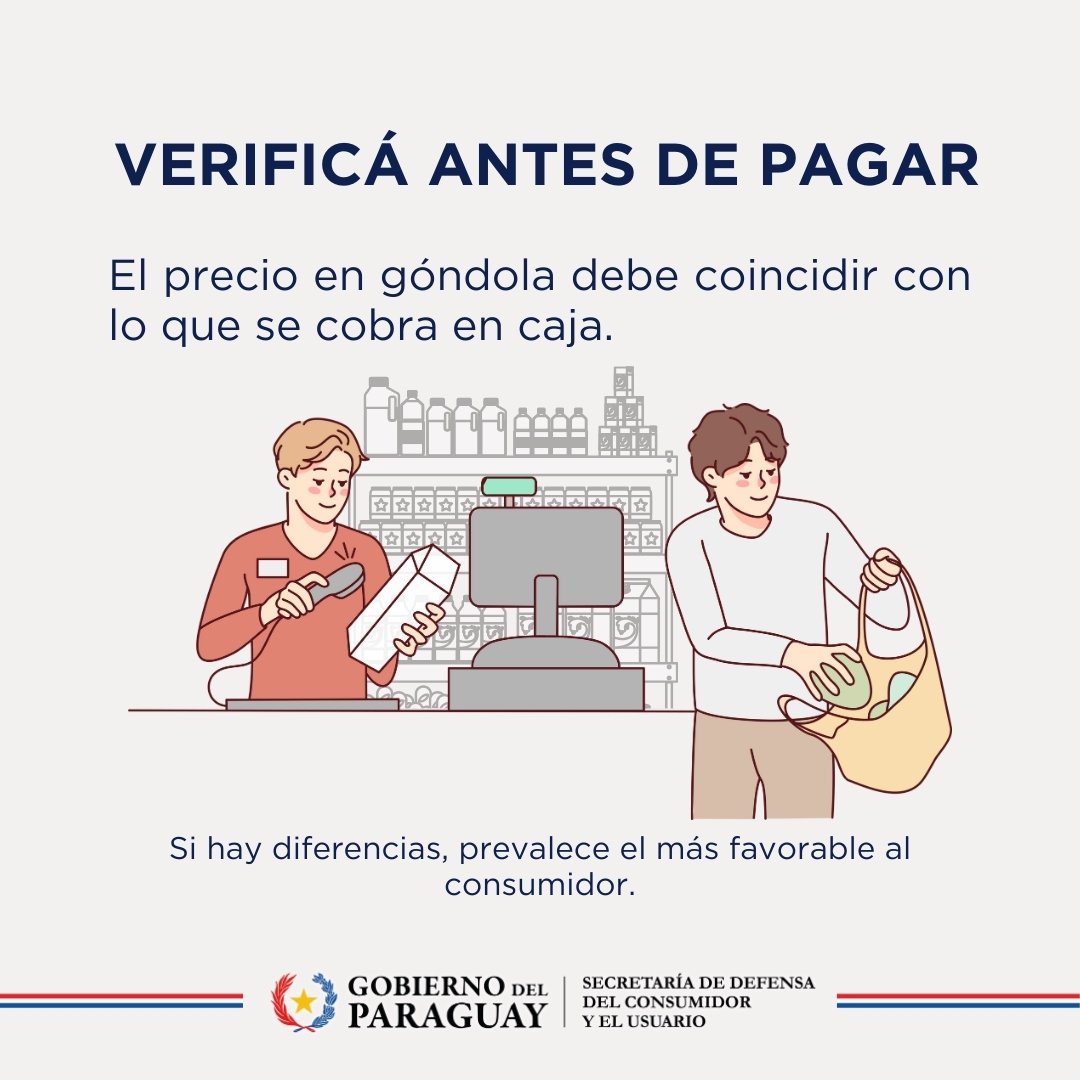 sedecopy's tweet photo. 🛒 Si al realizar tus compras, te encontrás en caja con un precio más alto al que viste en góndola, es una infracción a tus derechos como consumidor.

📌 Recordá que ante discrepancias de precios, siempre deben aplicarte el precio más beneficioso. https://t.co/3qFThHn3XK