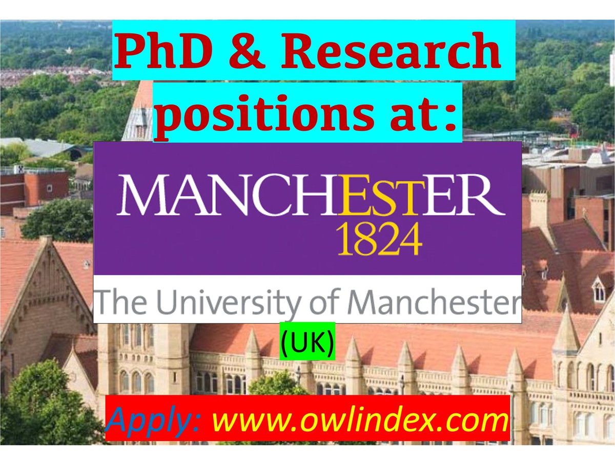 owlindex's tweet photo. 72 PhD &amp; Research positions at the University of Manchester (UK): https://t.co/5fStvfhxP5

#owlindex #PhD #PhDposition #phdresearch #phdjobs #Research #researchers #University #uk #ukjobs #universityofmanchester #manchester #manchesterjobs #manchester2024 @owlindex https://t.co/G35l7Lu2fK