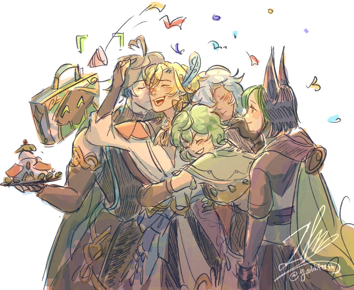 Goldifeesh's tweet photo. 🏛️ Happy birthday Kaveh! 

#Kaveh  #カーヴェ生誕祭2024
(Slight) #haikaveh https://t.co/yOLhQW2dwe