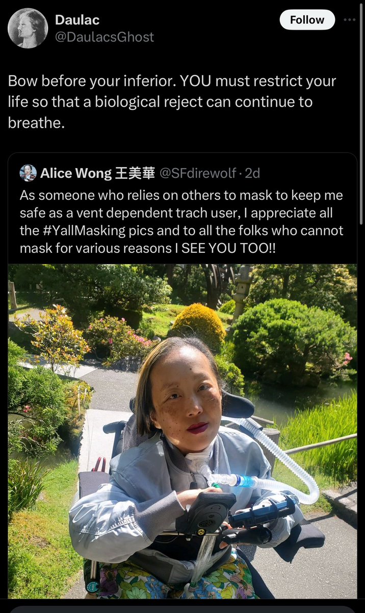 julia_doubleday's tweet photo. Alice does not deserve to be spoken to like this, nor anyone. You’re either for this rhetoric or against it, you don’t get to be neutral. 

You take that mask off your face when ppl are telling you it will kill them, you picked a side, and this is what you side with https://t.co/7722rBRahD