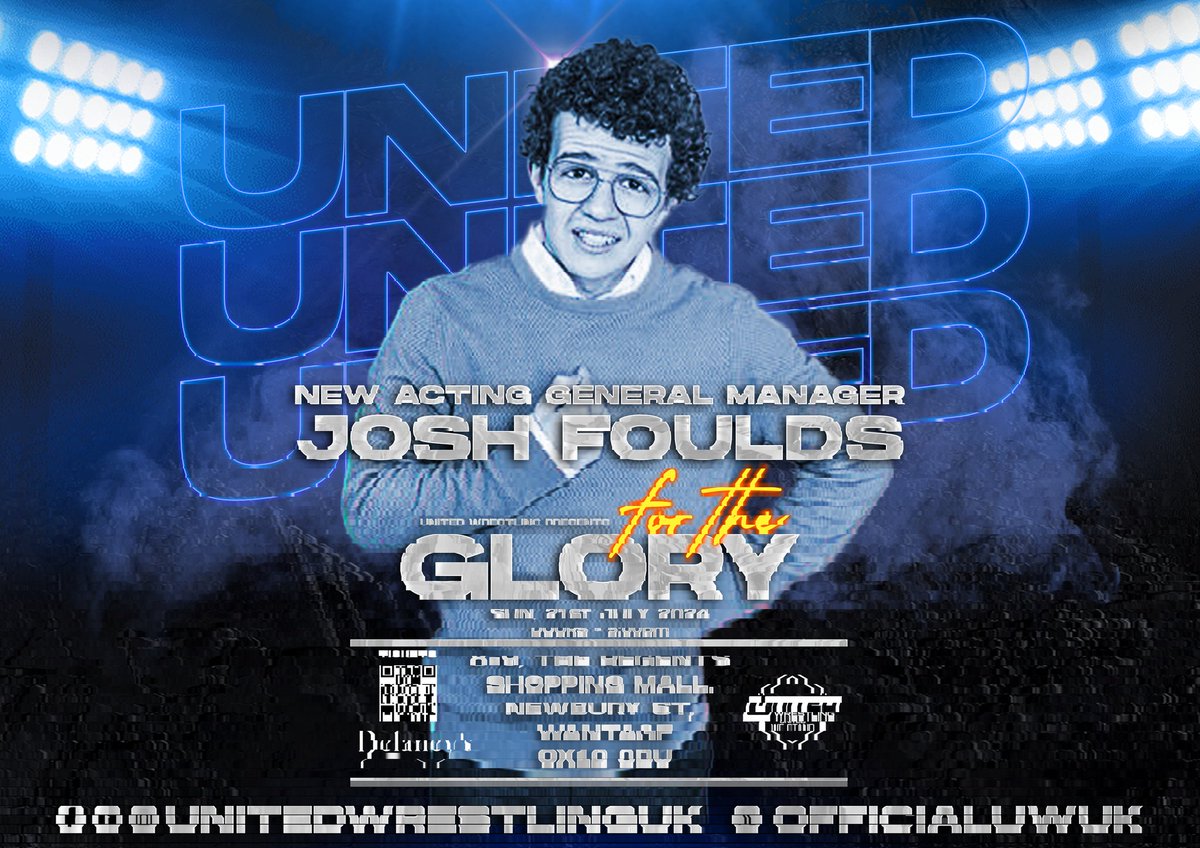 OfficialUWUK's tweet image. ‼️ 11 DAYS ‼️ 

We told you the new General Manager would be in attendance in #Wantage and who better to take the helm than @Channel4 and winner of the Underdog #joshmustwin and United Original @_joshfoulds

Don&apos;t miss out on this 
Tickets here ➡️ eventbrite.co.uk/e/907459384447…