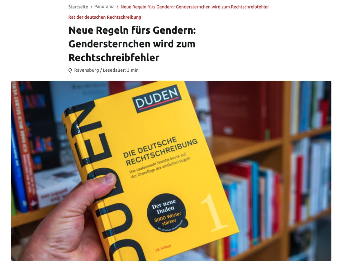 ReTobiUs's tweet photo. So stelle ich mir einen guten #Wochenstart vor. Ein weiterer Sieg im Kampf gegen dieses unsägliche #gendern. Danke #Duden. https://t.co/2TdgJIiVQk