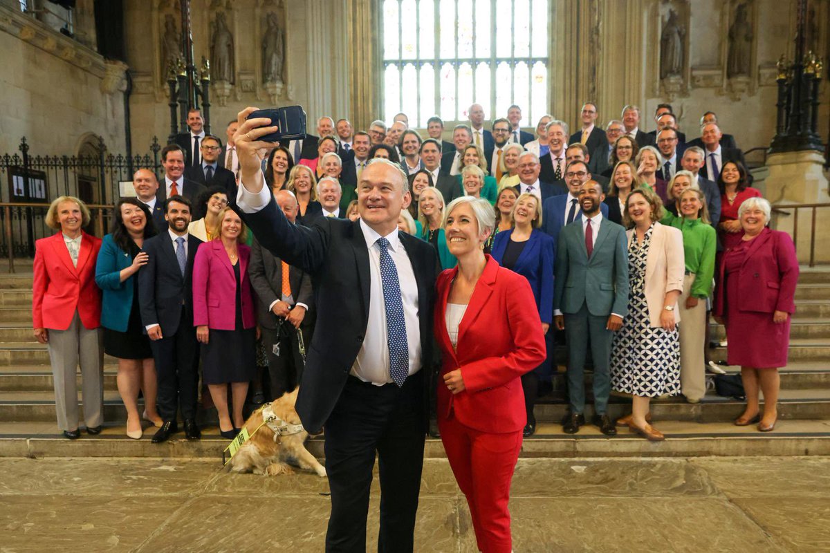 libdemdaisy's tweet photo. 🔶 What a day. 

🔶 72 @LibDems MPs in Westminster with a mandate to campaign to save our NHS, tackle the cost of living, protect our local environment - and much more. 

🔶 We are ready to hit the ground running. https://t.co/vGYB32qxcu