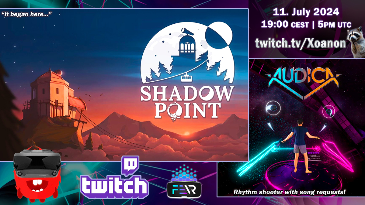 _Xoanon_'s tweet photo. #Stream on #Twitch now!
I solve puzzles faster than my shadow!👀
#ShadowPoint🔭 & #AUDICA🎶 w/ song requests!
➡️ https://t.co/JrW81S8P8E 🦝
@ShadowPointGame @Coatsink #VR #VirtualReality #GamerLife #TwitchStreamers #TwitchStreamer #SupportSmallStreamers #PSVR #Meta #MetaQuest https://t.co/ti7qoD8LAl