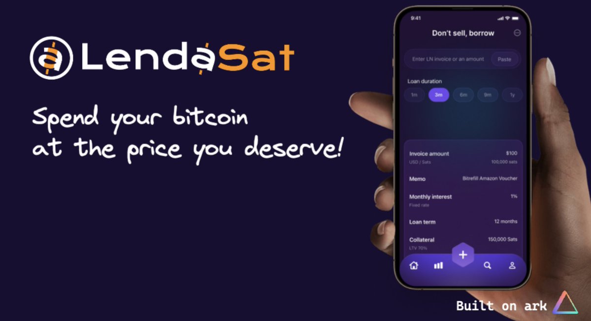 1) It's never a good time to sell your #Bitcoin.
What if we instantly pay for your invoices, and you pay back later?

Introducing LENDASAT, the non-custodial, instant #Bitcoin loan powered by DLC on ARK.

Let's explore how it works 👇A THREAD 🧵