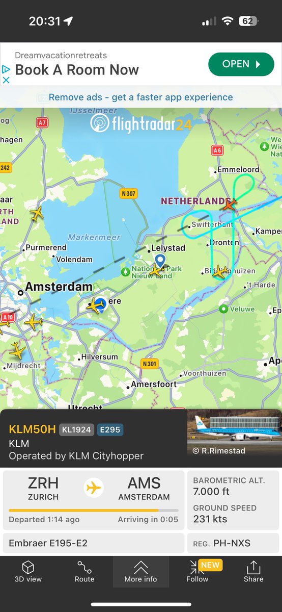 TimoDeFrys's tweet photo. The best weather forecast, flightradar24 😂. https://t.co/KhIn59FMy7