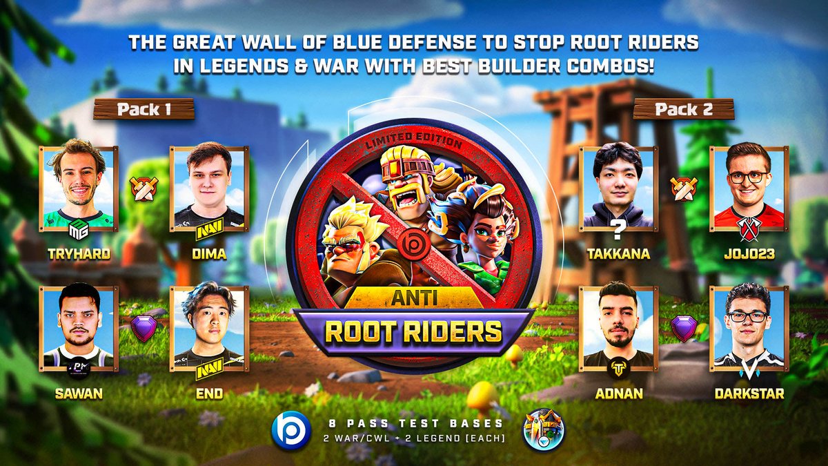 Hey, everyone! Today's meta demands Anti Root Rider Bases!

Our builders from the Anti-Army Style Squad have crafted fresh packs just for YOU!

Anti Root Riders Limited Edition💎Packs are here!

👉 Full details: blueprintcoc.com/products/th16-…

Get FLAT 20% OFF when purchasing both!